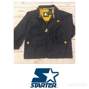 - 🦄 Boys Starter Nylon Yellow Navy Jacket Size 5 School travel, lightweight